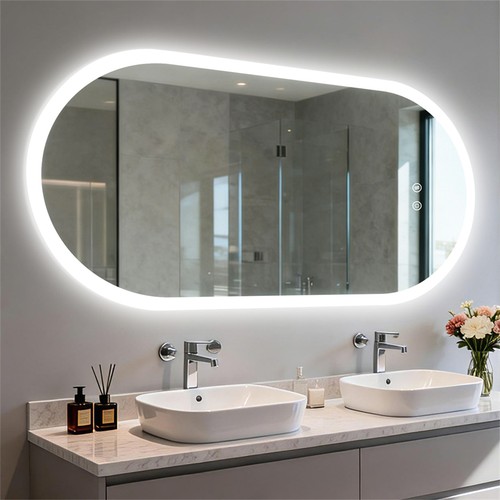 Oval led bathroom mirror - led,