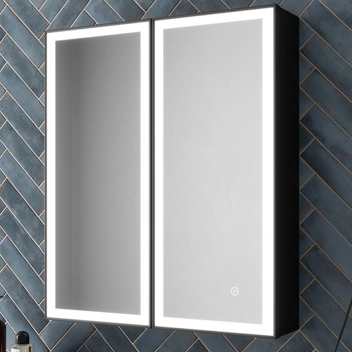 Led black aluminium mirror - led,