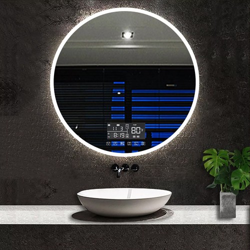 Round bathroom mirror with - bathroom,