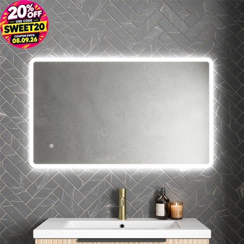 Rectangle led bathroom mirror - bathroom,