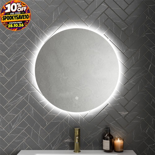 Round led mirror bathroom - round,