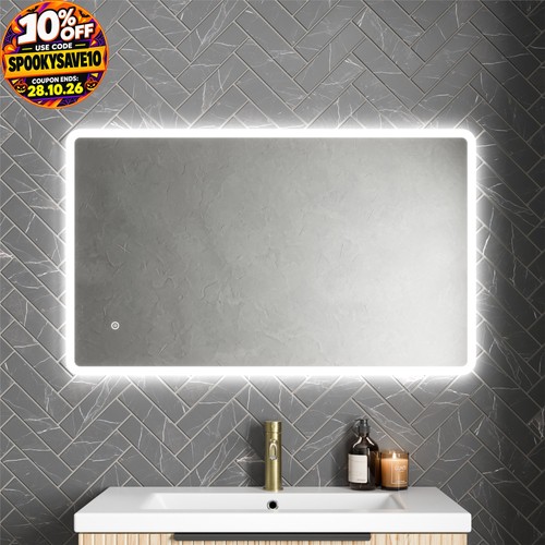 Rectangle led bathroom mirror - bathroom,