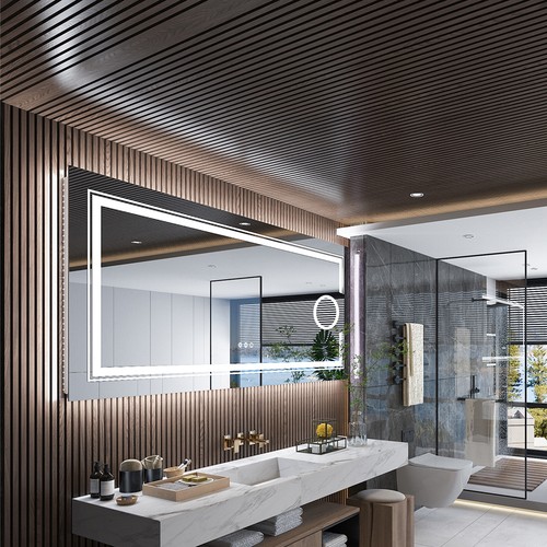 Illuminated bathroom mirror - illuminated,