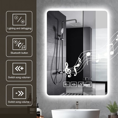 Bathroom mirror with - with, light