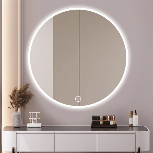 Round bathroom mirror with - mirror,