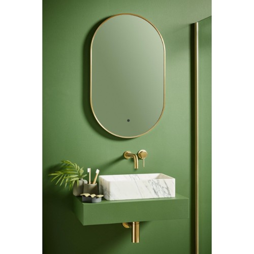 Brushed brass led bathroom - brass,