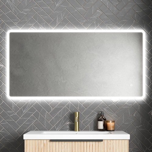 Rectangle led bathroom mirror - bathroom,